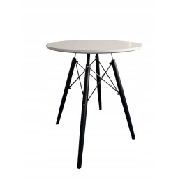 Fehér-fekete kerek konyhai asztal 60 cm