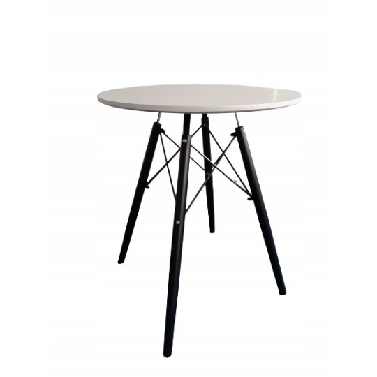 Fehér-fekete kerek konyhai asztal 60 cm