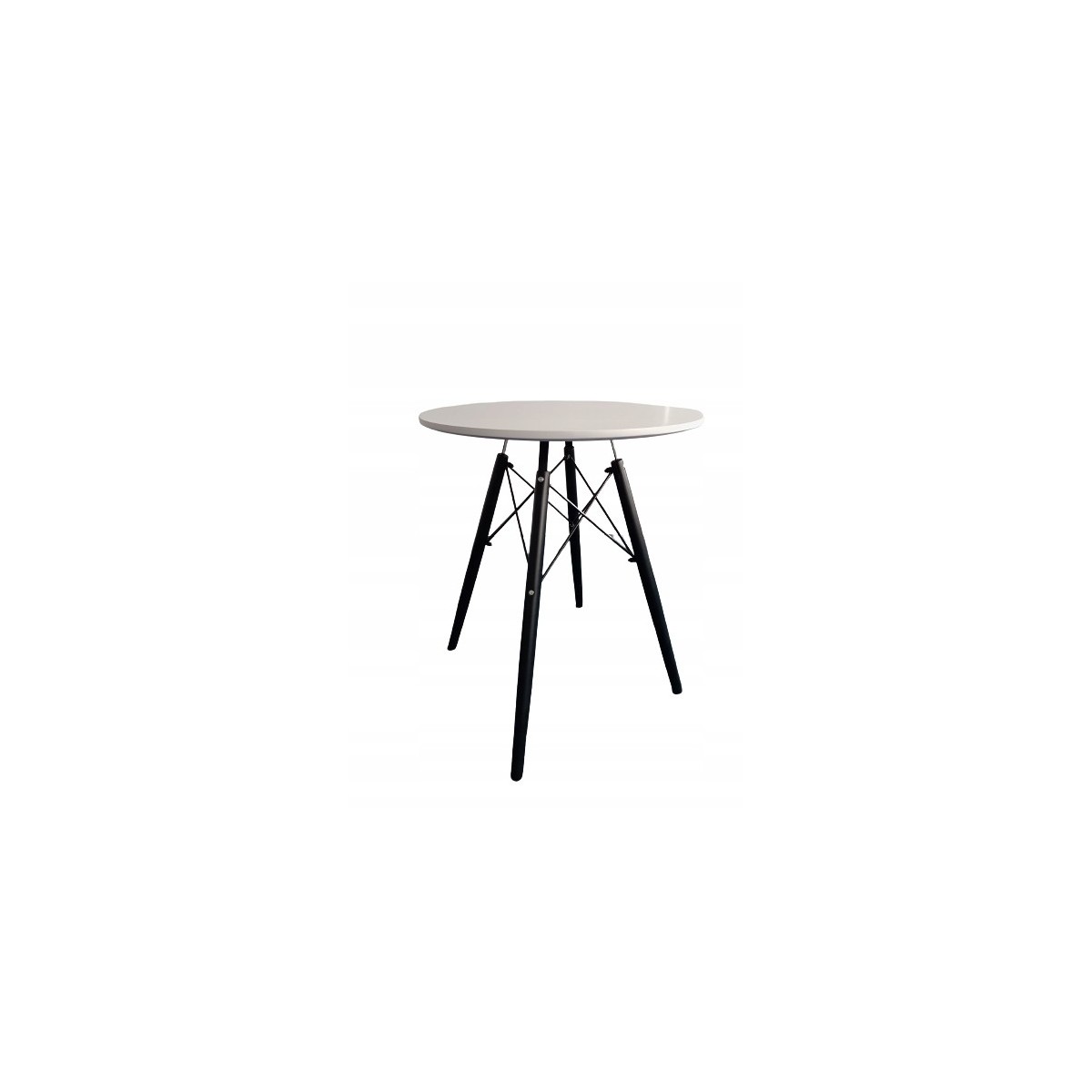 Fehér-fekete kerek konyhai asztal 60 cm
