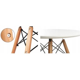 Modern, fekete színű, 60 cm átmérőjű kerek konyhai asztal