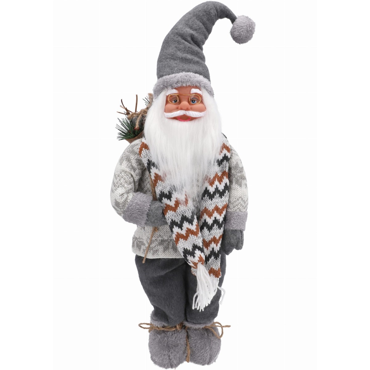 Skandináv stílusú Mikulás karácsonyi figura 60 cm