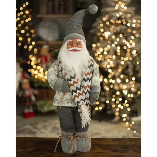 Skandináv stílusú Mikulás karácsonyi figura 60 cm