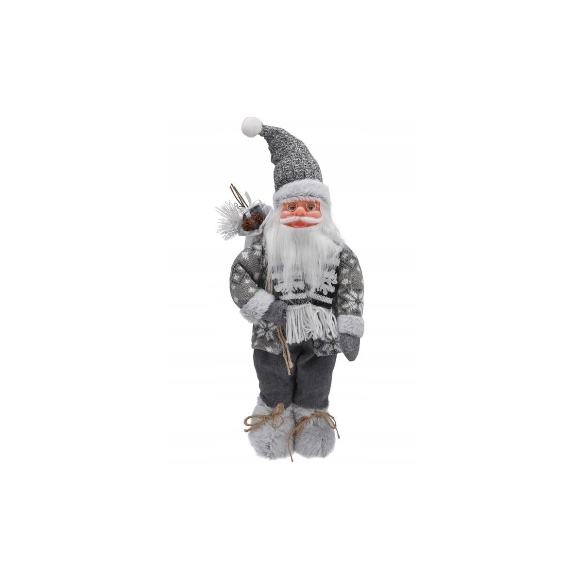 Szürke karácsonyi Mikulás figura