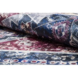 Bordó-kék mosható szőnyeg, keleti mintázattal, különböző méretekben, ANDRE