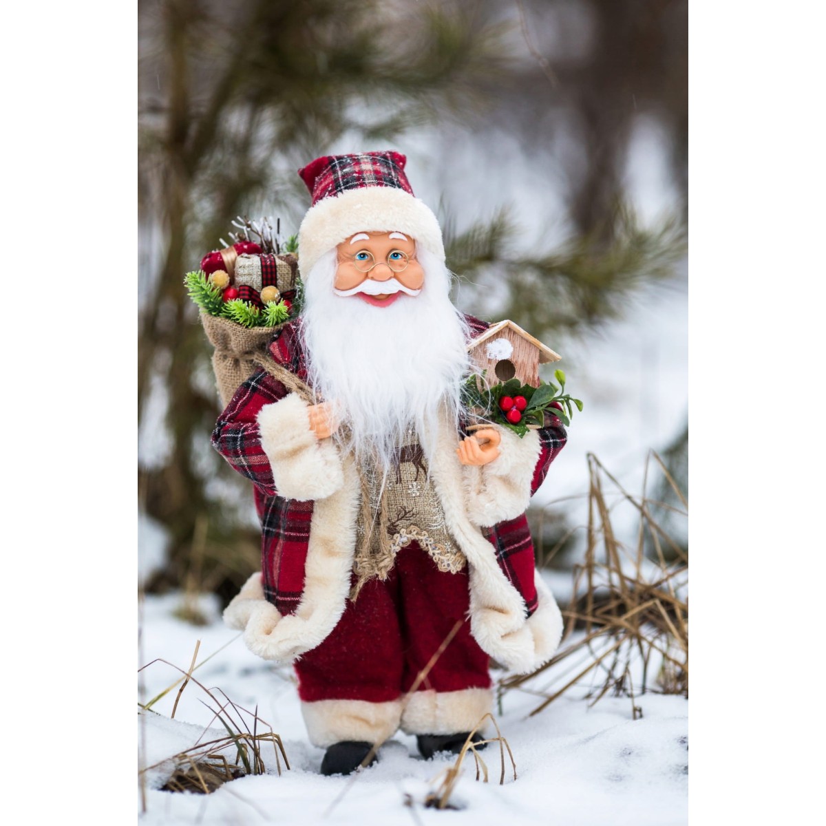 Nagy karácsonyi dekoráció Mikulás 40 cm