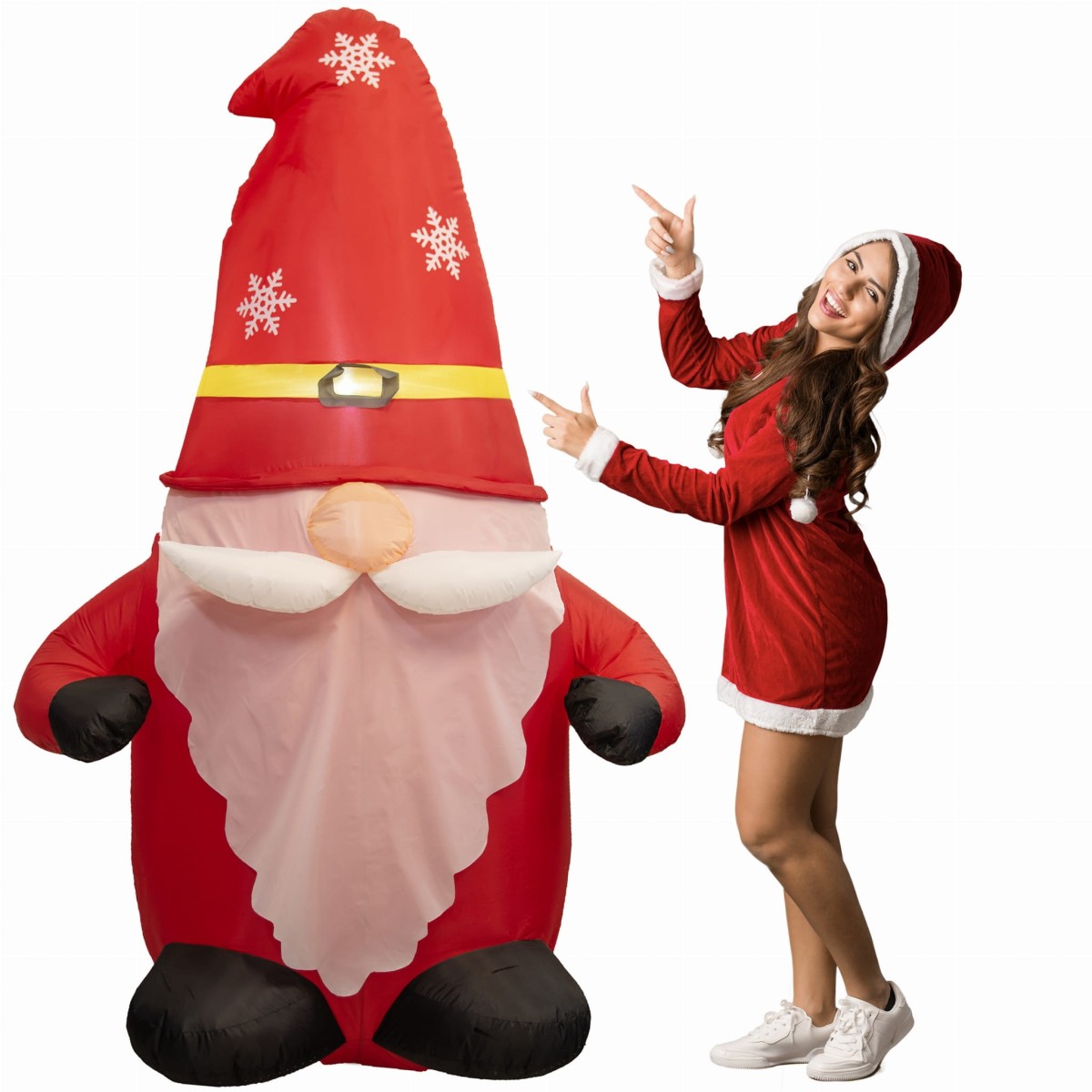 LED karácsonyi szakállas manó 190 cm