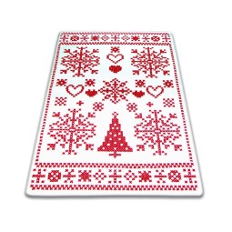 Piros karácsonyi mintás szőnyegek