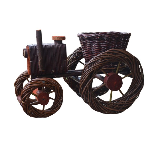 Fonott traktor alakú virágcserép
