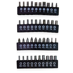 TORX keresztcsavarhúzó-készlet lapos keresztfejű bittel, 58 db.