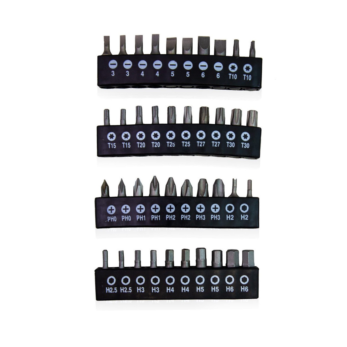 TORX keresztcsavarhúzó-készlet lapos keresztfejű bittel, 58 db.