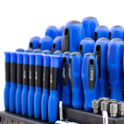 Lapos-, kereszt- és Torx-csavarhúzó készlet, 100 db