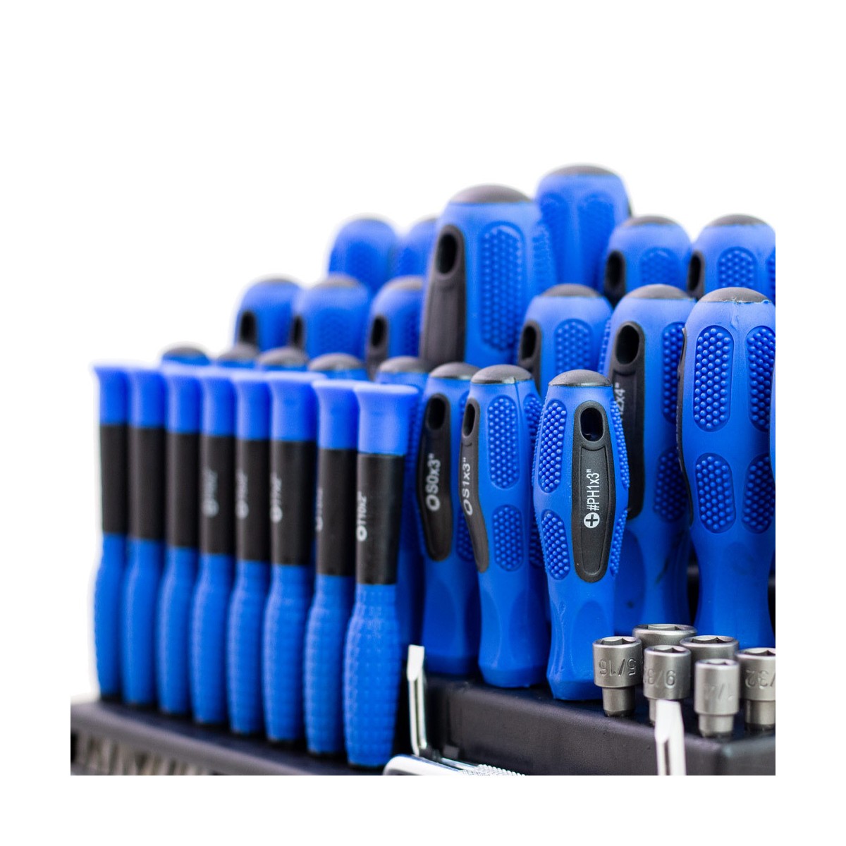 Lapos-, kereszt- és Torx-csavarhúzó készlet, 100 db