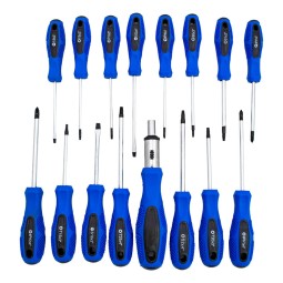 Lapos-, kereszt- és Torx-csavarhúzó készlet, 100 db