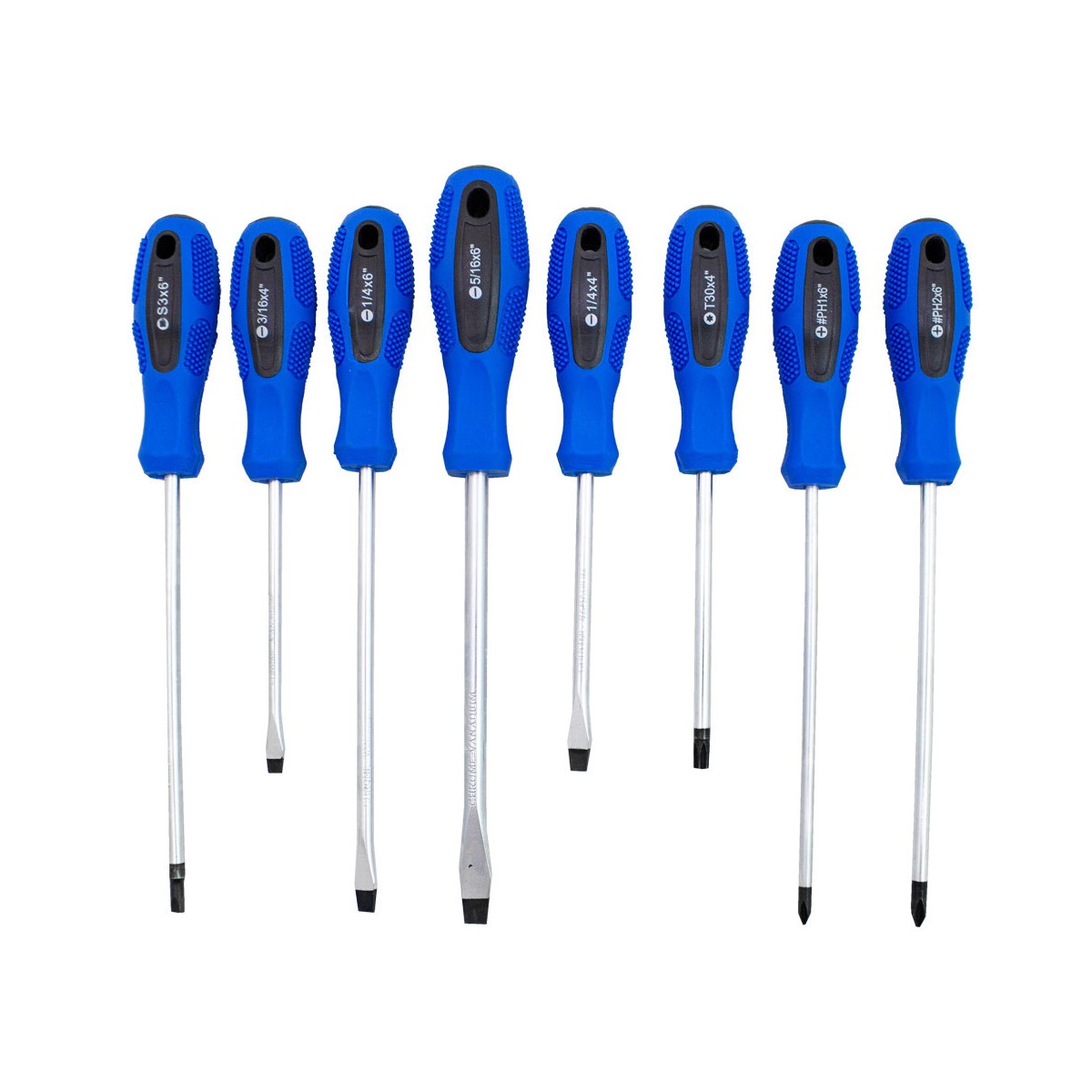 Lapos-, kereszt- és Torx-csavarhúzó készlet, 100 db