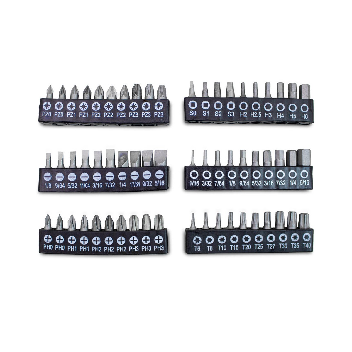 Lapos-, kereszt- és Torx-csavarhúzó készlet, 100 db