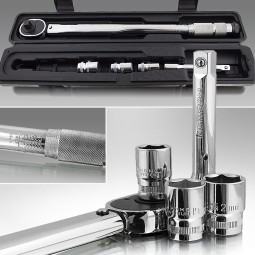 1/2"-os racsnis nyomatékkulcs + 17, 19, 21 mm-es dugókulcsok