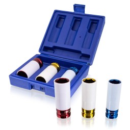 1/2"-os racsnis nyomatékkulcs + 17, 19, 21 mm-es dugókulcsok