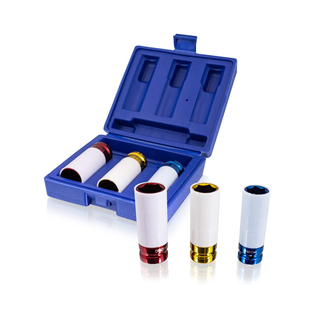 1/2"-os racsnis nyomatékkulcs + 17, 19, 21 mm-es dugókulcsok