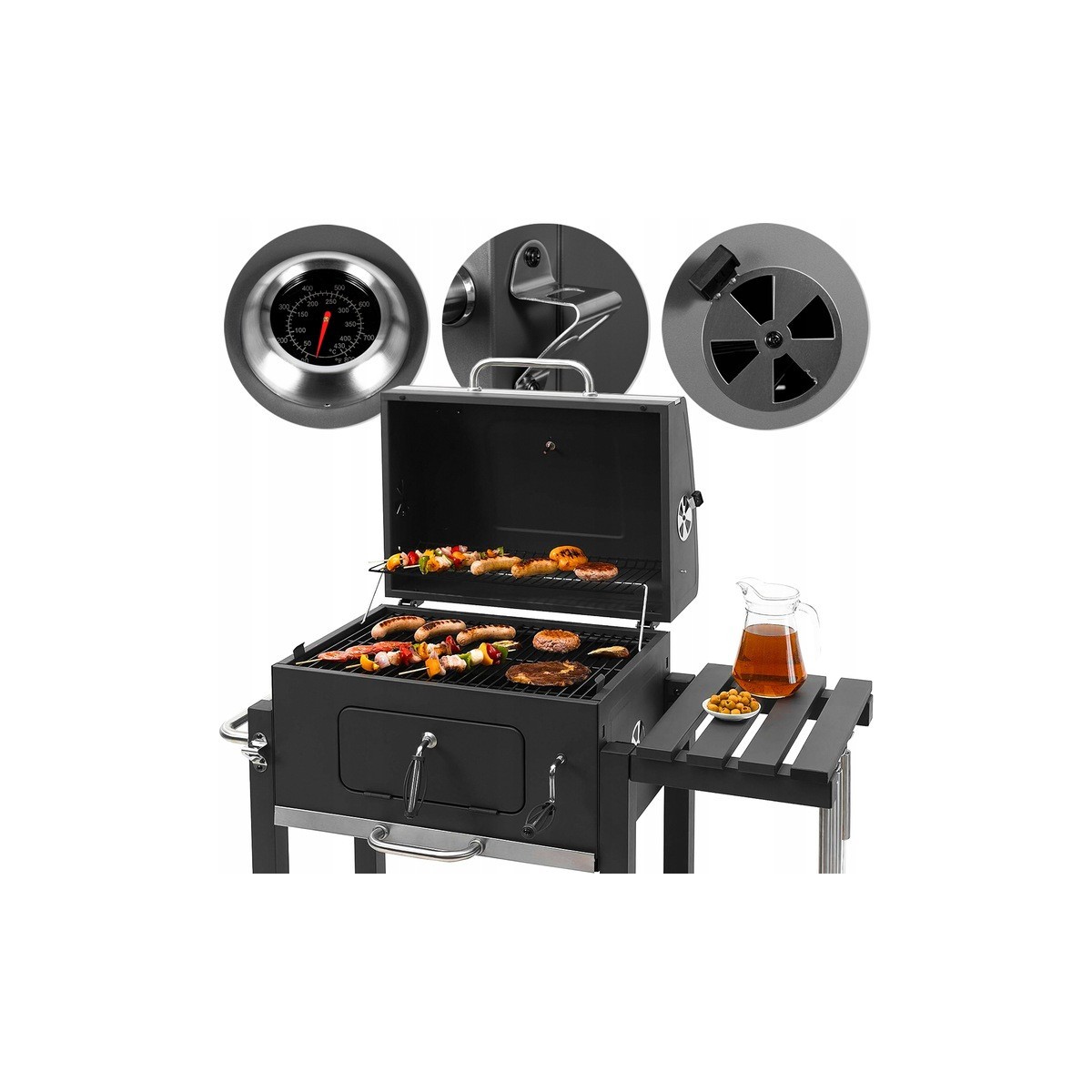 Nagy kerti faszenes BBQ-grill