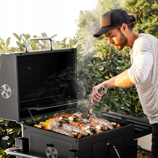 Nagy kerti faszenes BBQ-grill