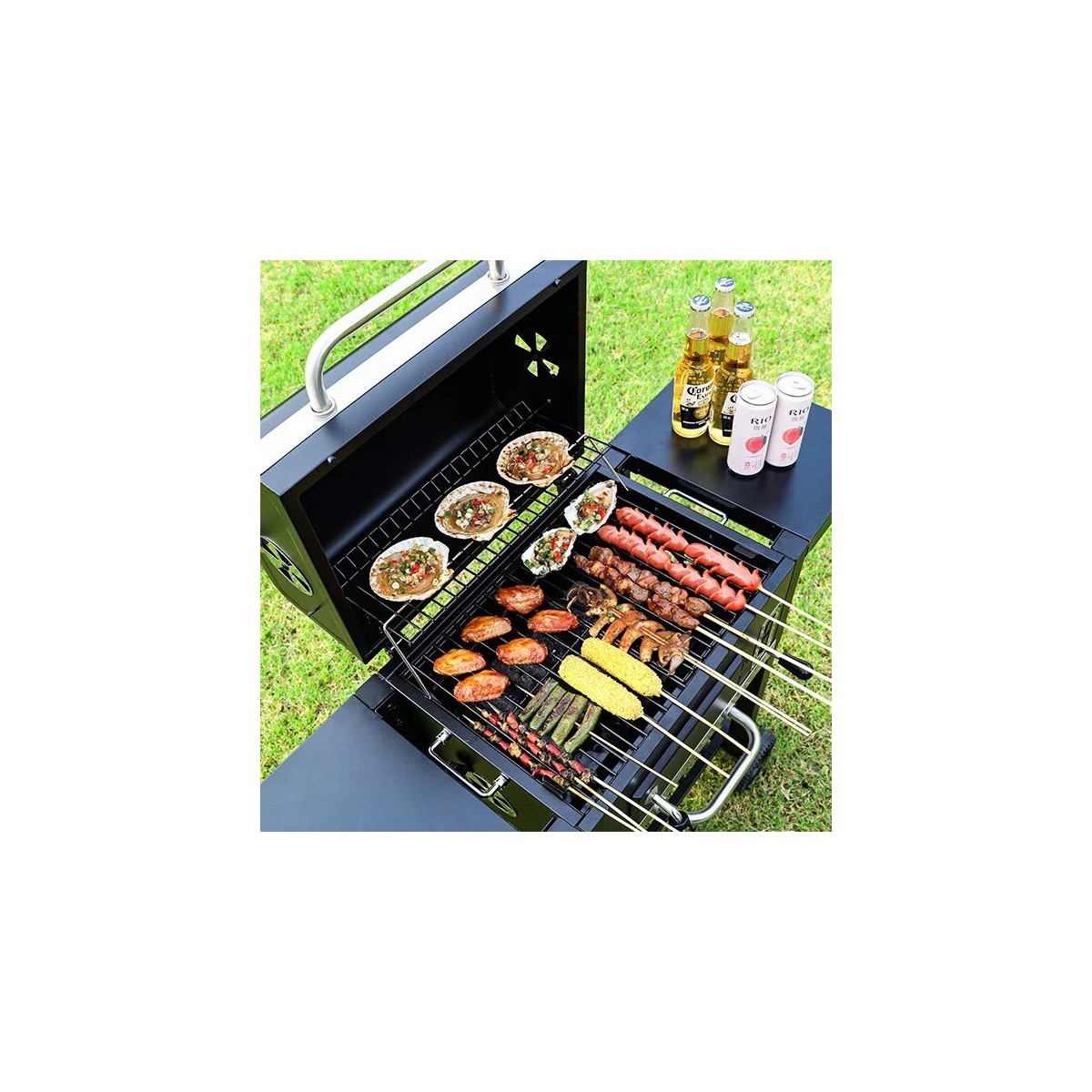 Nagy kerti faszenes BBQ-grill