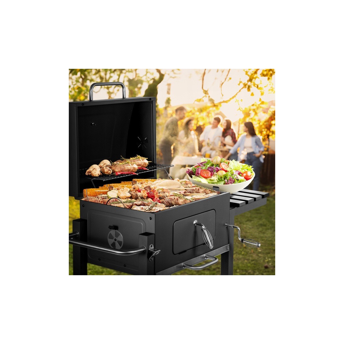 Nagy kerti faszenes BBQ-grill