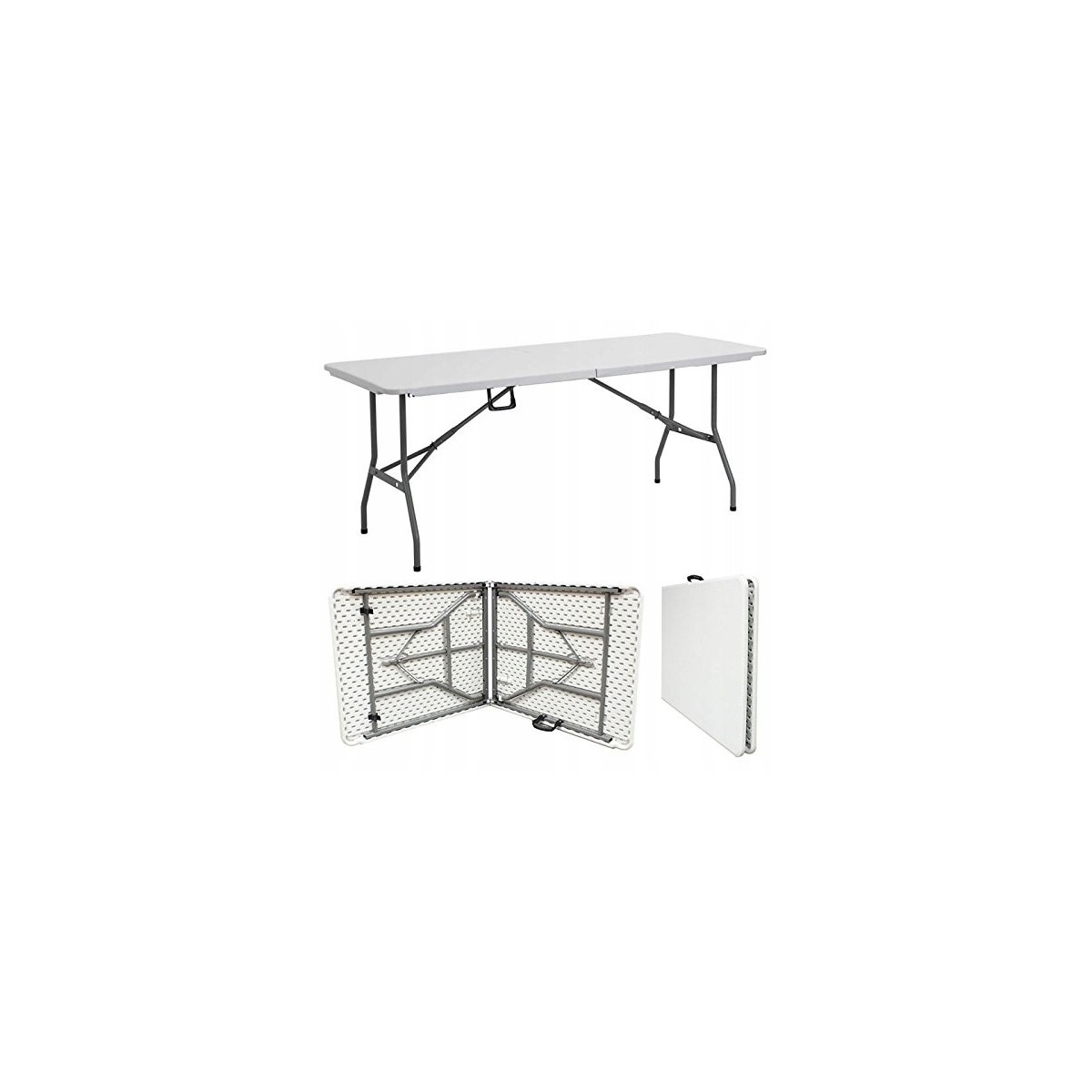 Fehér színű, 240 x 75 x 75 cm-es összecsukható cateringasztal
