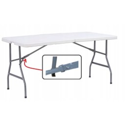 Fehér színű, 240 x 75 x 75 cm-es összecsukható cateringasztal