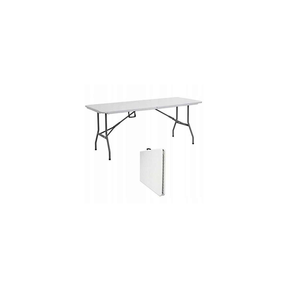 Fehér színű, 240 x 75 x 75 cm-es összecsukható cateringasztal