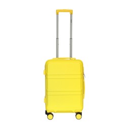 Sárga kézipoggyász kis bőrönddel