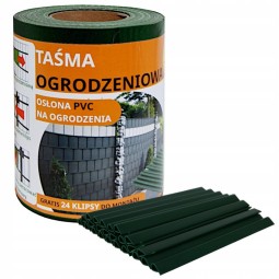 PVC kerítés takarószalag zöld színben + 24 db rögzítőkapocs