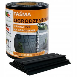 Fekete PVC kerítéstakaró szalag méretben 19 cm x 35 m + klipszek ingyen