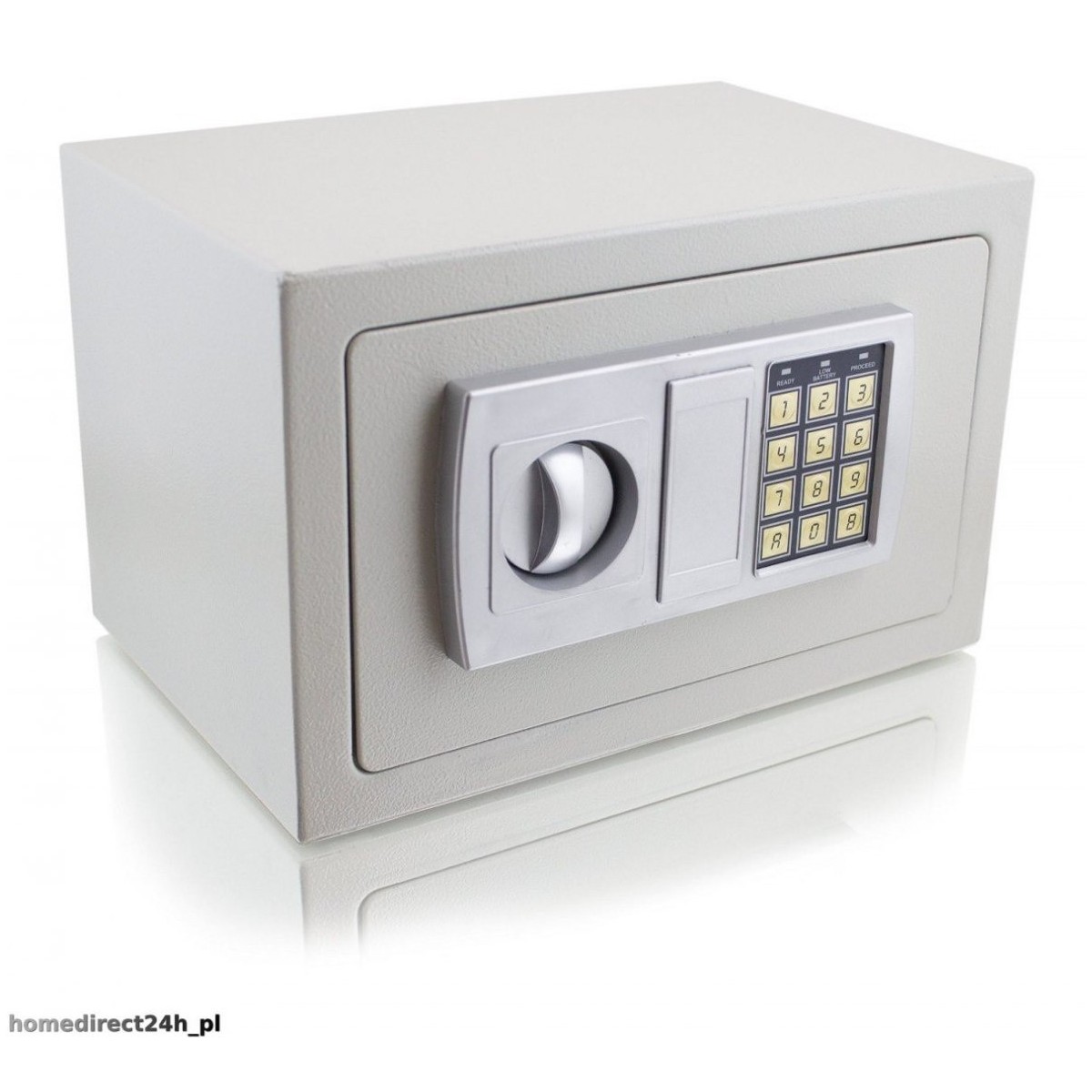 Világosszürke bútorba építhető elektronikus széf