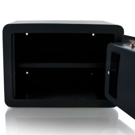 Trezor kódos elektronikus zárral és kulccsal, fekete színben