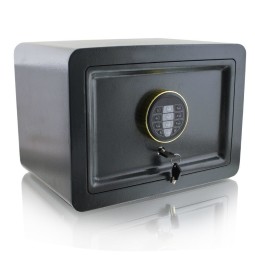 Trezor kódos elektronikus zárral + kulcs, szürke színben.
