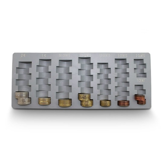 Szállító érmetartó doboz sötétszürke színben, 30 cm