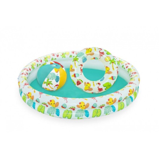 Gyerekmedence Play Pool Set, labdával és úszógumival, 122x20 cm