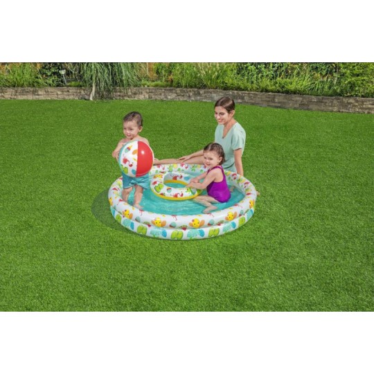Gyerekmedence Play Pool Set, labdával és úszógumival, 122x20 cm