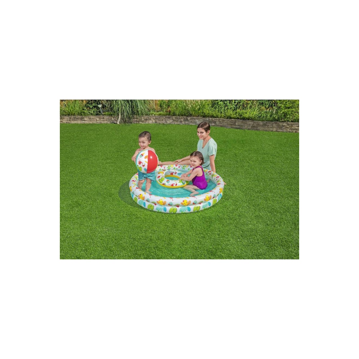 Gyerekmedence Play Pool Set, labdával és úszógumival, 122x20 cm
