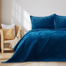 Luxusos bársonyos ágytakaró LAILA, sötétkék, 170x270