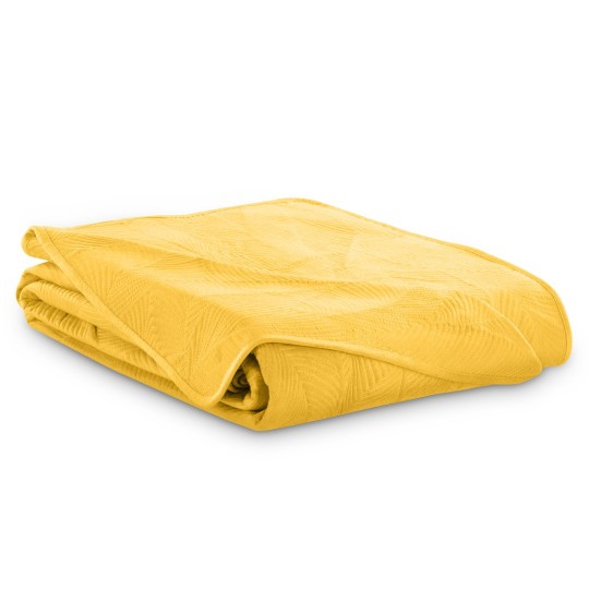 Ágytakaró PALSHA, sárga szín, textil, bársony, poliészter 170x210