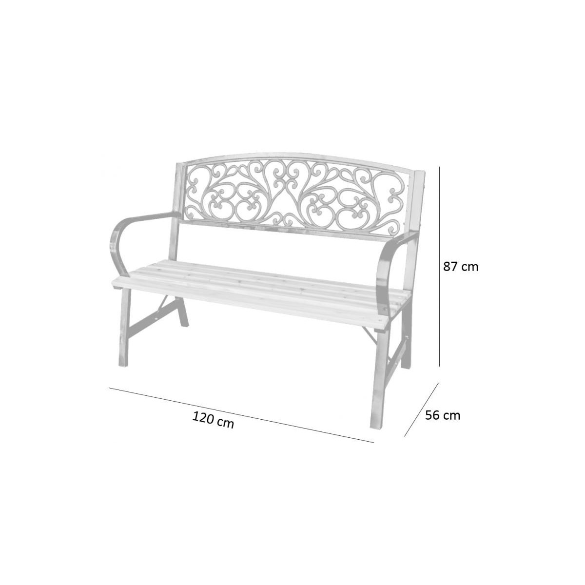 Elegáns kerti pad 120x56x87 cm