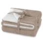 Kétoldalas, fehér, levélmintás ágyneműhuzat 140x200 cm