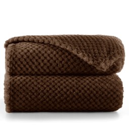 Luxusos barna pléd HENRY, jacquard mintázatú, 170x210