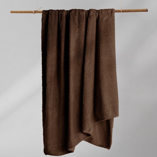 Eredeti jacquard barna HENRY takaró, mérete 70x150