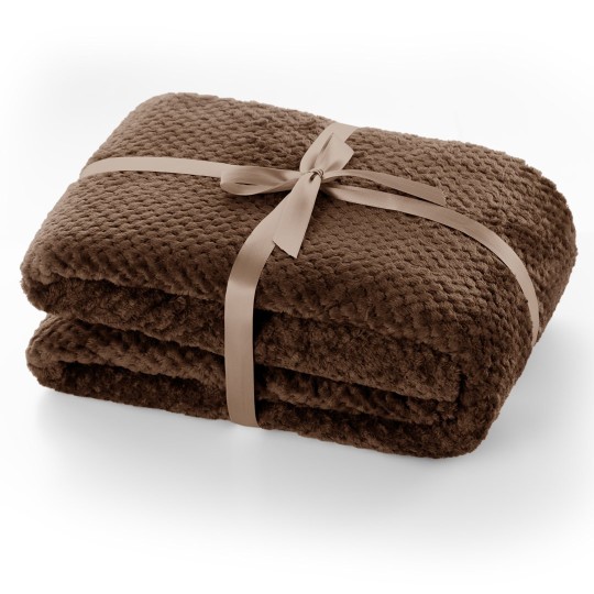 Eredeti jacquard barna HENRY takaró, mérete 70x150