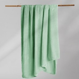 HENRY luxus pléd mentolzöld színben, jacquard mintázatú 170x210