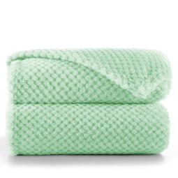HENRY luxus pléd mentolzöld színben, jacquard mintázatú 170x210