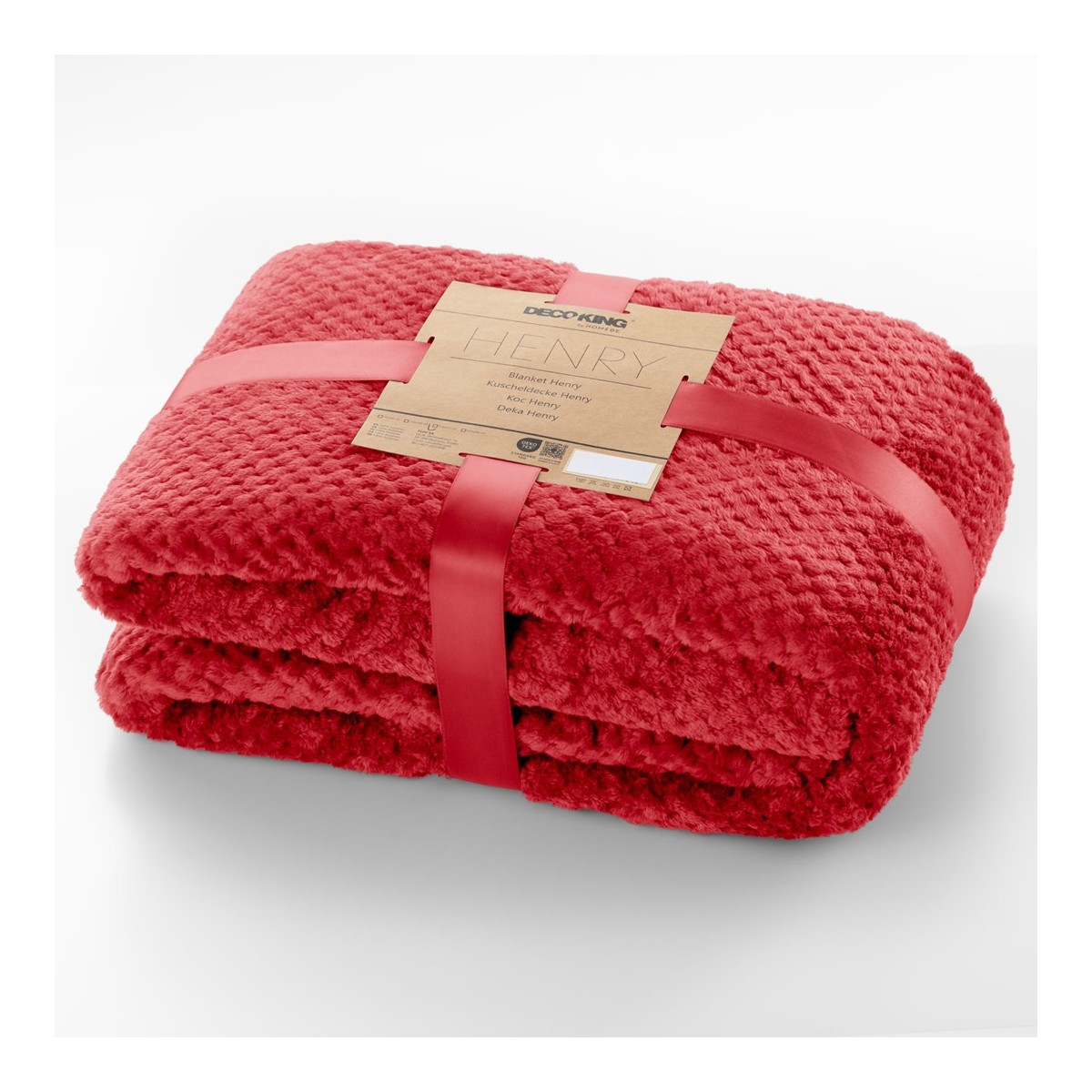 Luxusos vörös jacquard takaró HENRY 150x200