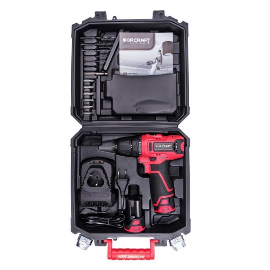 Csavarbehajtó Worcraft CD-12LiA, 2x Li-ion 1,3 Ah, koffer